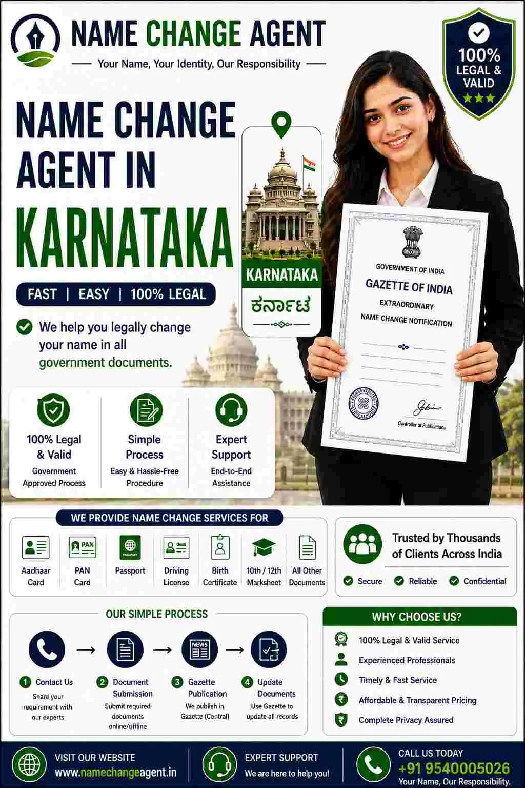 Name change agent in Karnataka, Gazette notification service for Bengaluru, Mysuru and every district